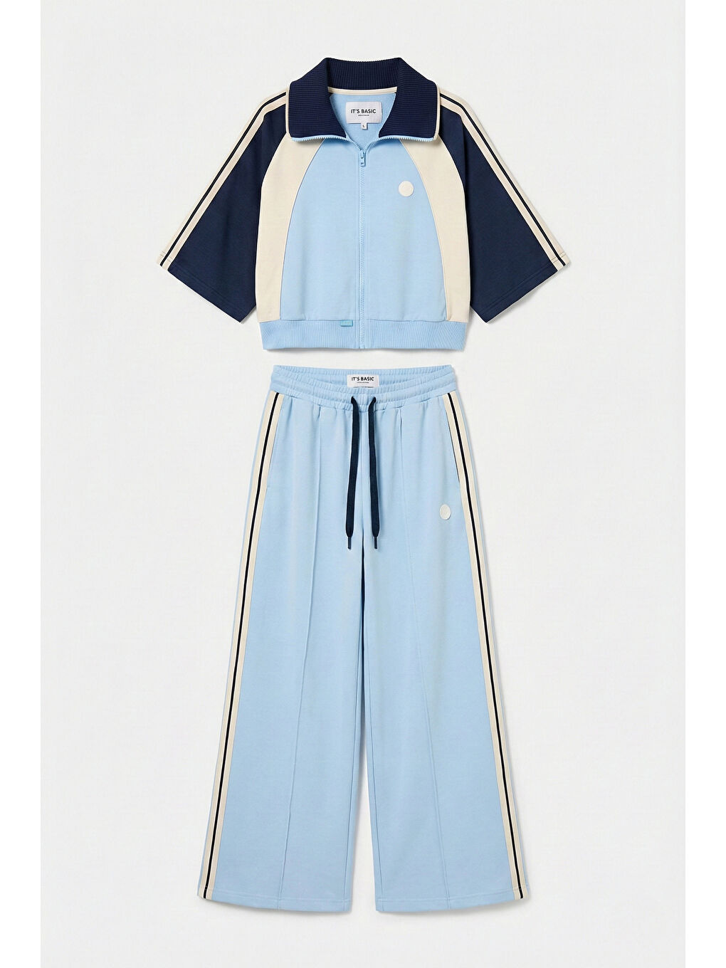 Kadın Bebe Mavi s6-103 Sweatshirt Yürüyüş Eşofman Pantolonu 2'li Tasarım Takım-6