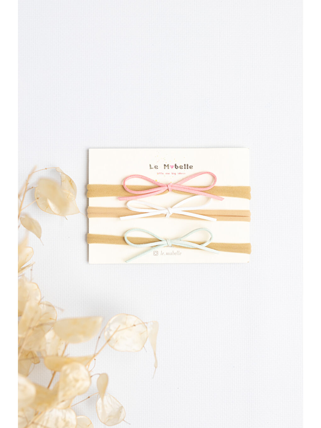 Karışık Çok Renkli Deri Fiyonk 3'lü Saç Bandı Set