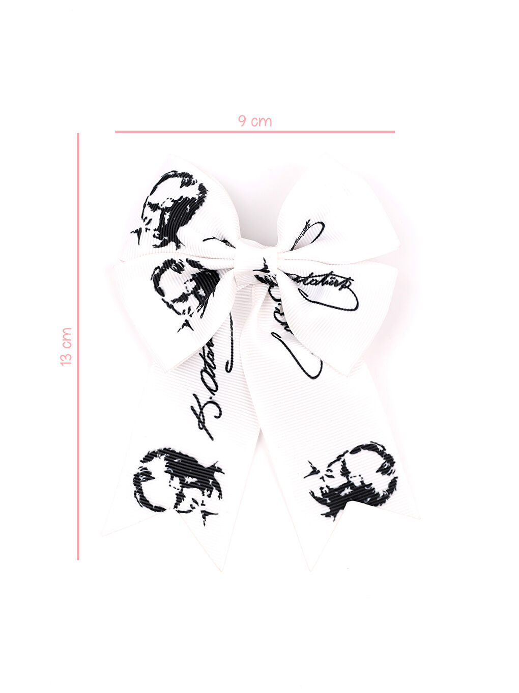 Beyaz Atatürk Baskılı Kız Çocuk Klips Toka-3