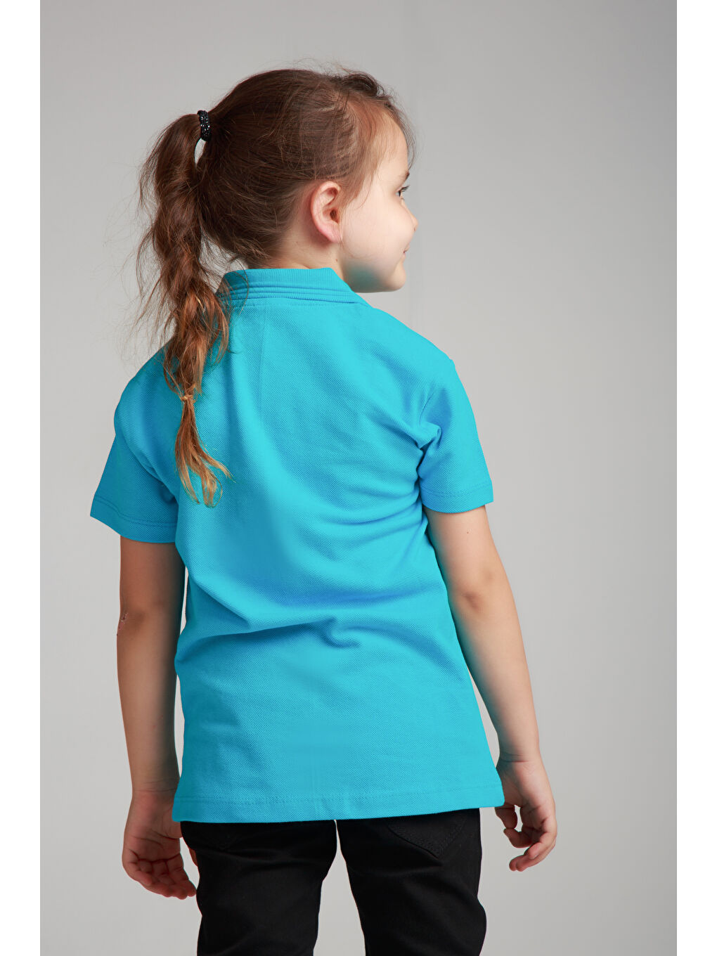 ajn Açık Turkuaz Kids Polo Yaka Basic Kısa Kollu Kız Çocuk Tişört - 3