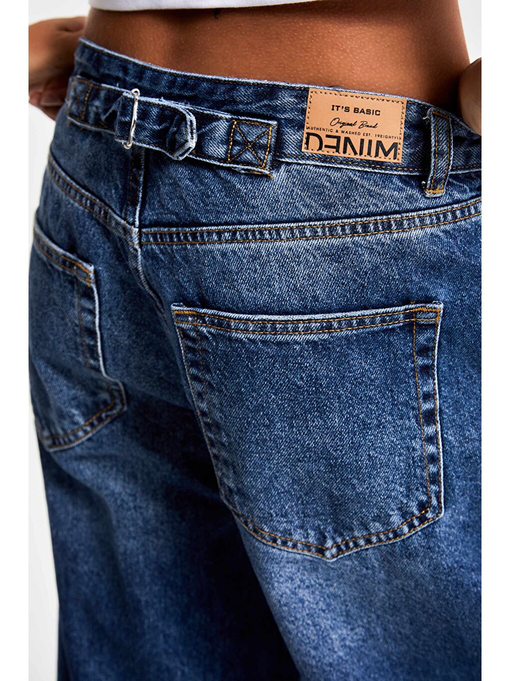Kadın Mavi Renk 10w46 Barrel Fit %100 Pamuk Denim-2