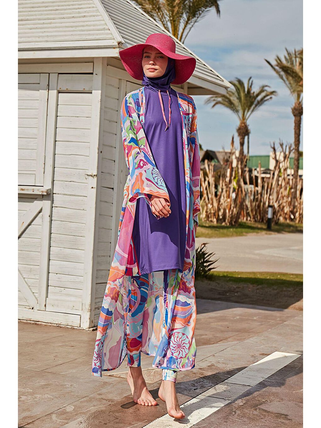 Marina Karişik Renkli Kimono Kaftan P2424 - 1