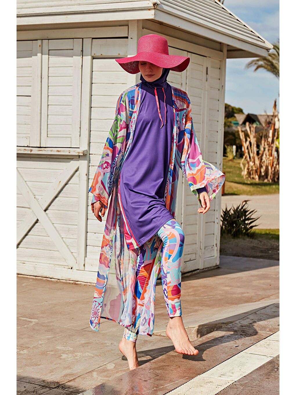 Marina Karişik Renkli Kimono Kaftan P2424 - 2