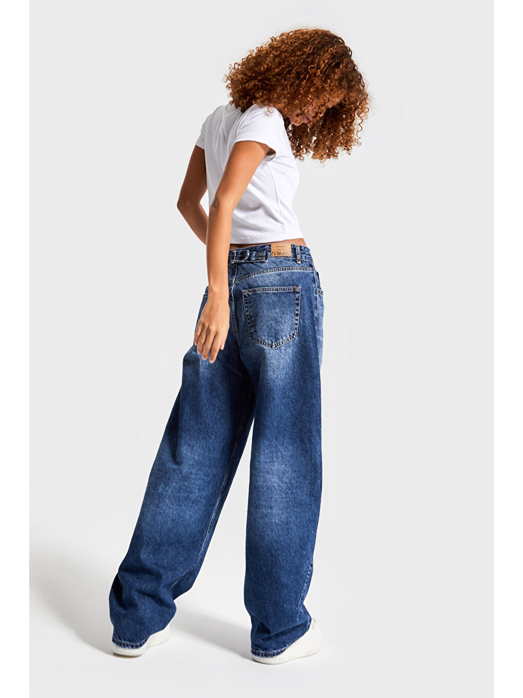 Kadın Mavi Renk 10w46 Barrel Fit %100 Pamuk Denim-5