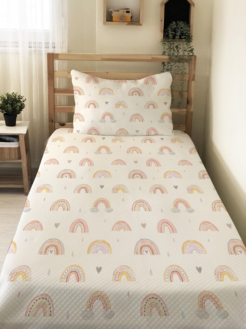 Karışık Desen Tek Kişilik Çocuk Pike Takımı 160x220 cm