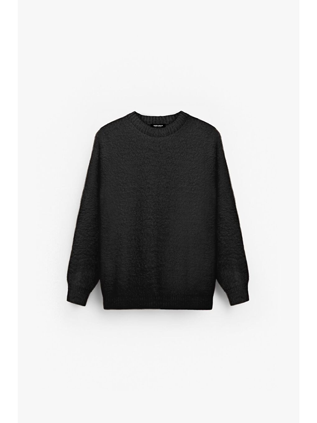 Erkek Oversize Dokulu Kazak Siyah