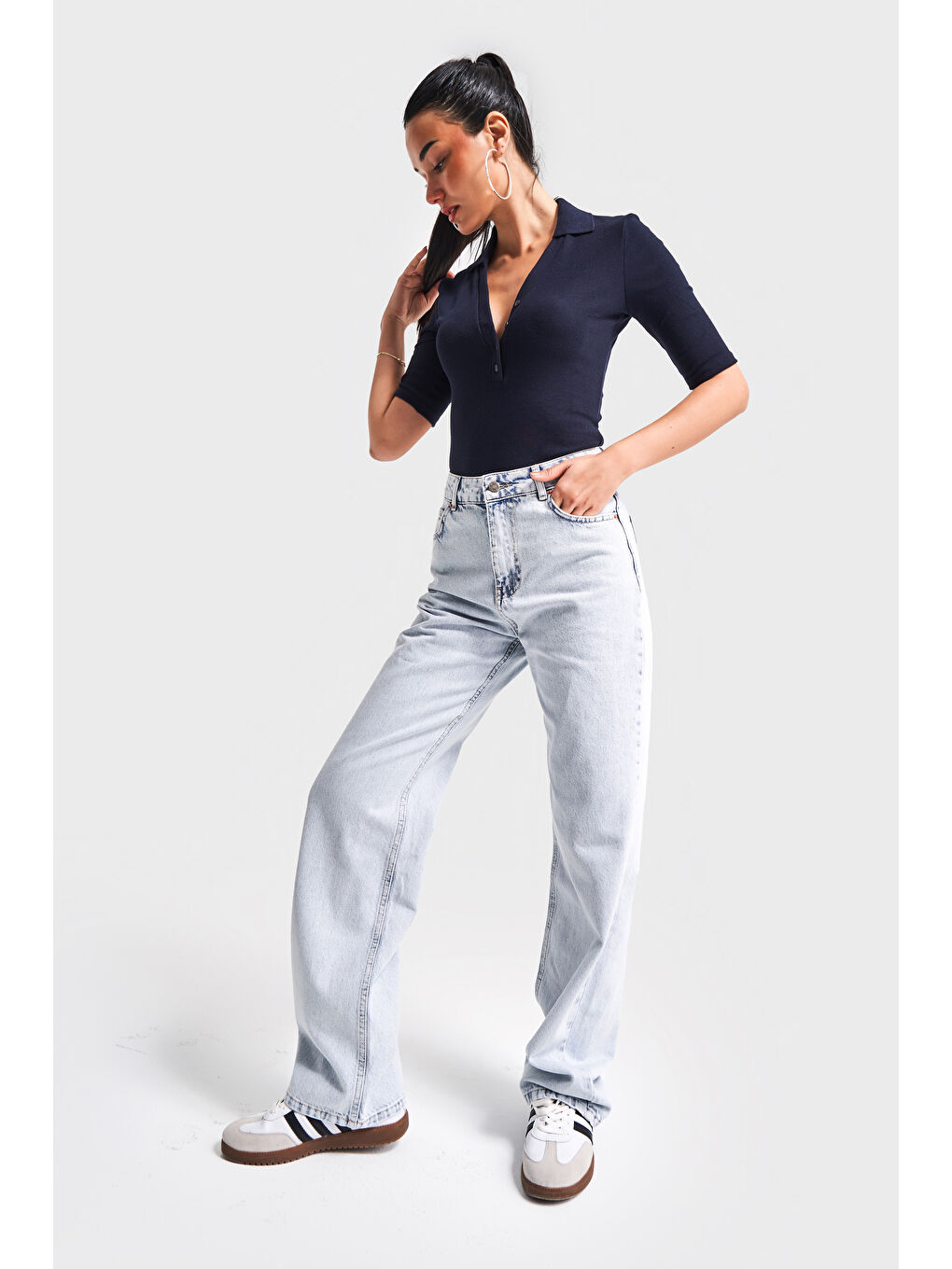 Mavi Kadın Snow Jean Rengi Doris 4S5-27 Yüksek Bel %100 Pamuk Straight Fit Denim Jean-4