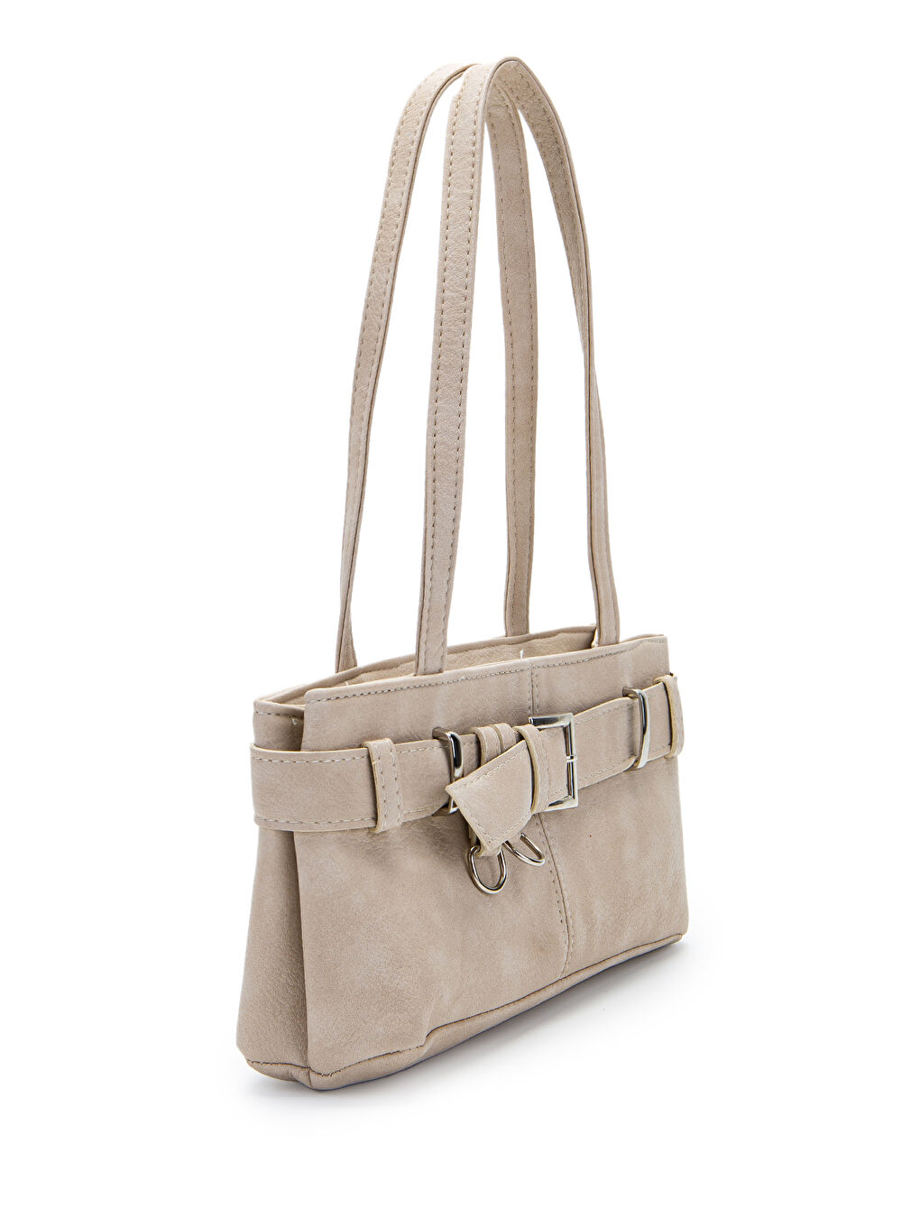 Ekru Kemer Detaylı Kadın Kol Çanta Birdy Krem-1