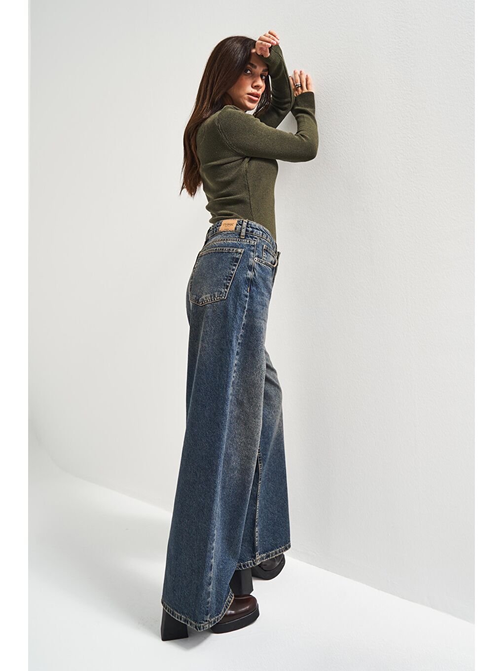 Mavi Kadın T.Kot Rengi 2w5-8 Palazzo Baggy Fit %100 Pamuk İç Boy 83cm Denim Jean-3