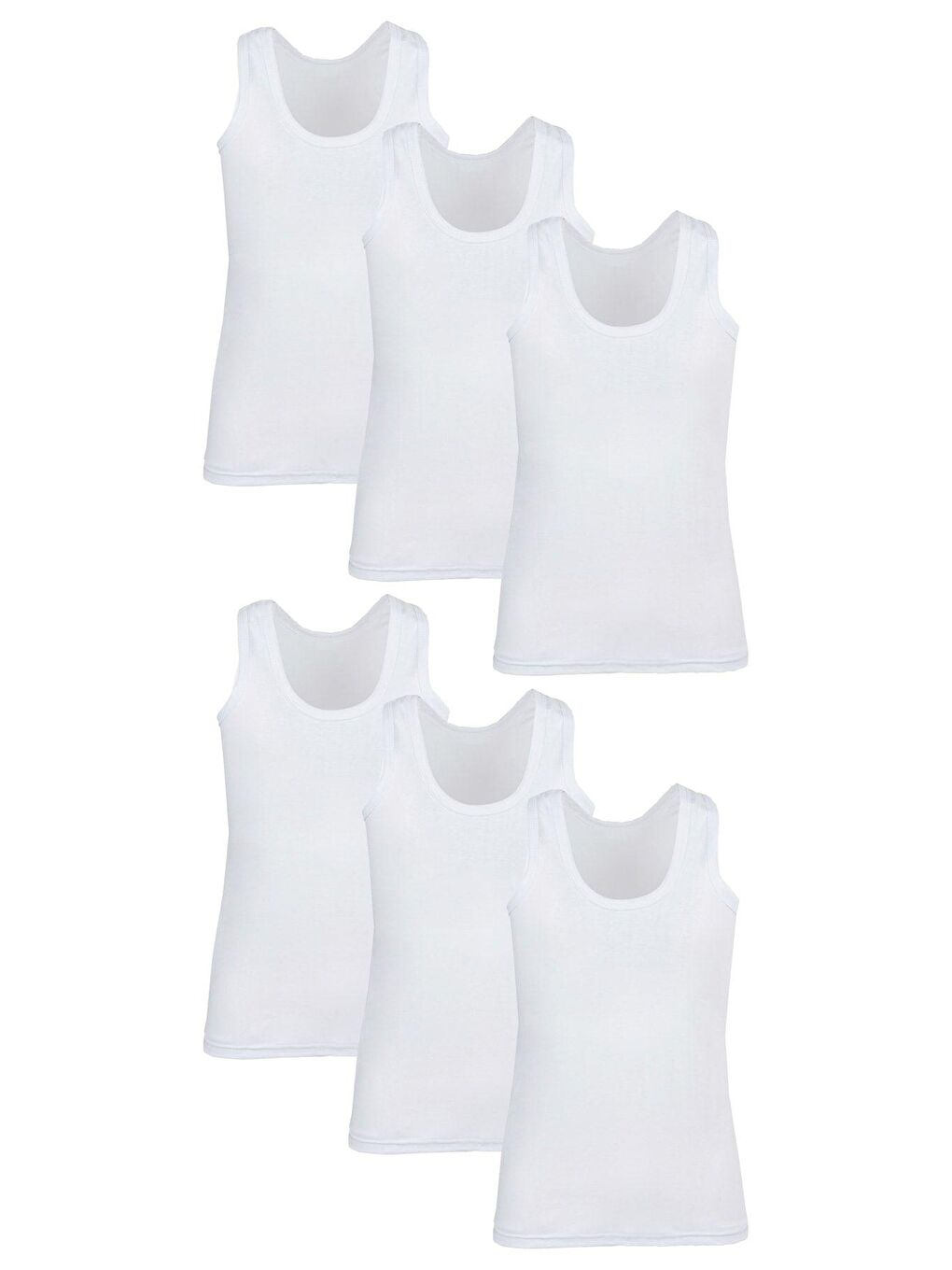 Beyaz 6’lı Erkek Çocuk %100 Pamuk Penye Atlet