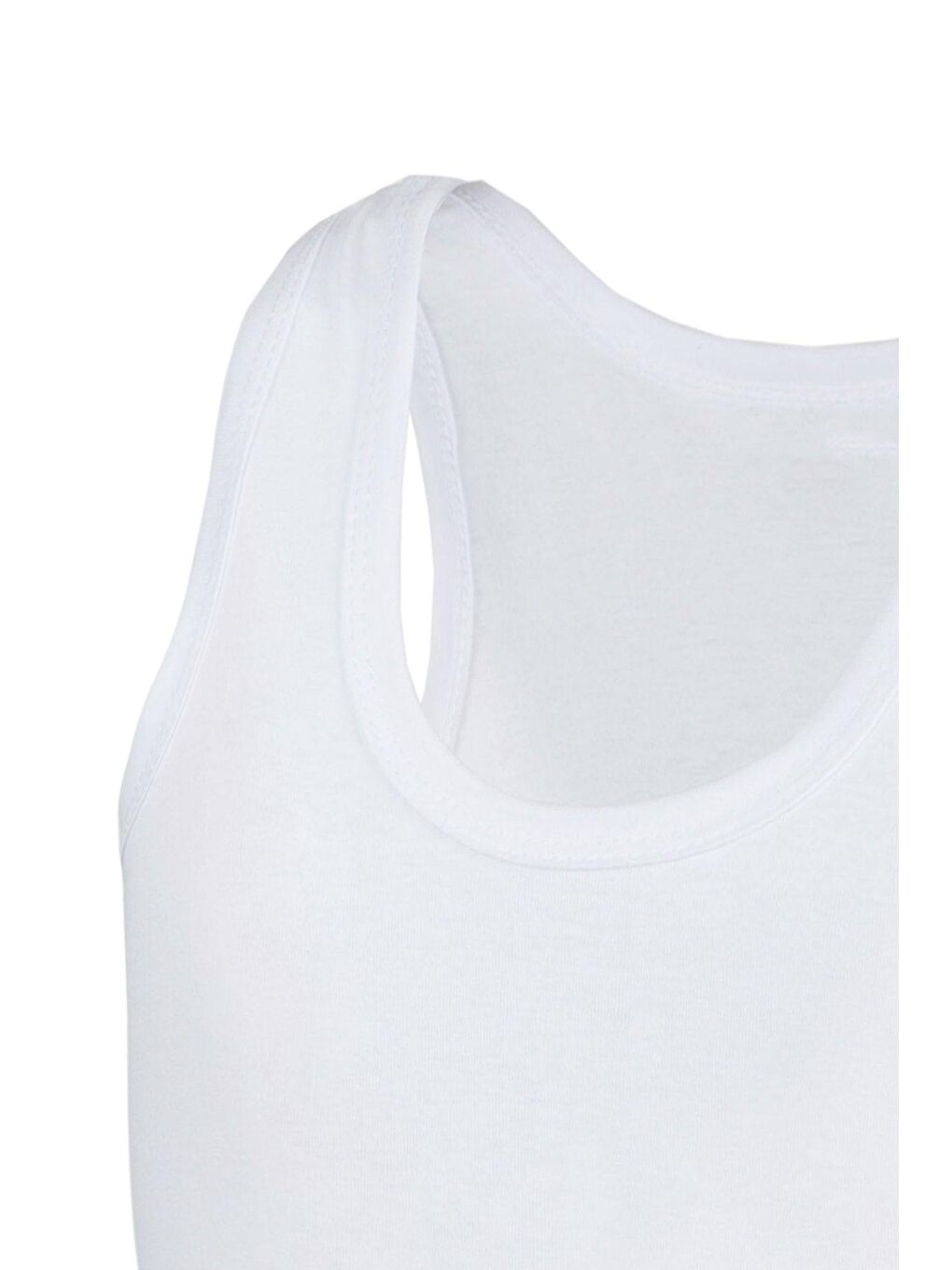 Beyaz 6’lı Erkek Çocuk %100 Pamuk Penye Atlet-2