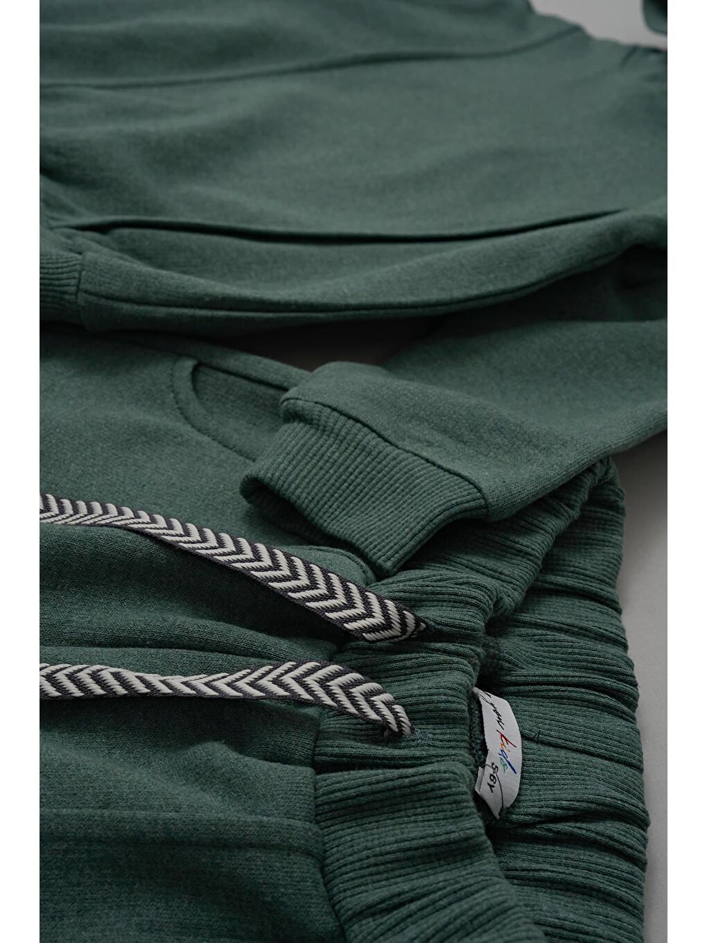 Çıma Detaylı Kapüşonlu Yeşil Alt Üst Takım-3