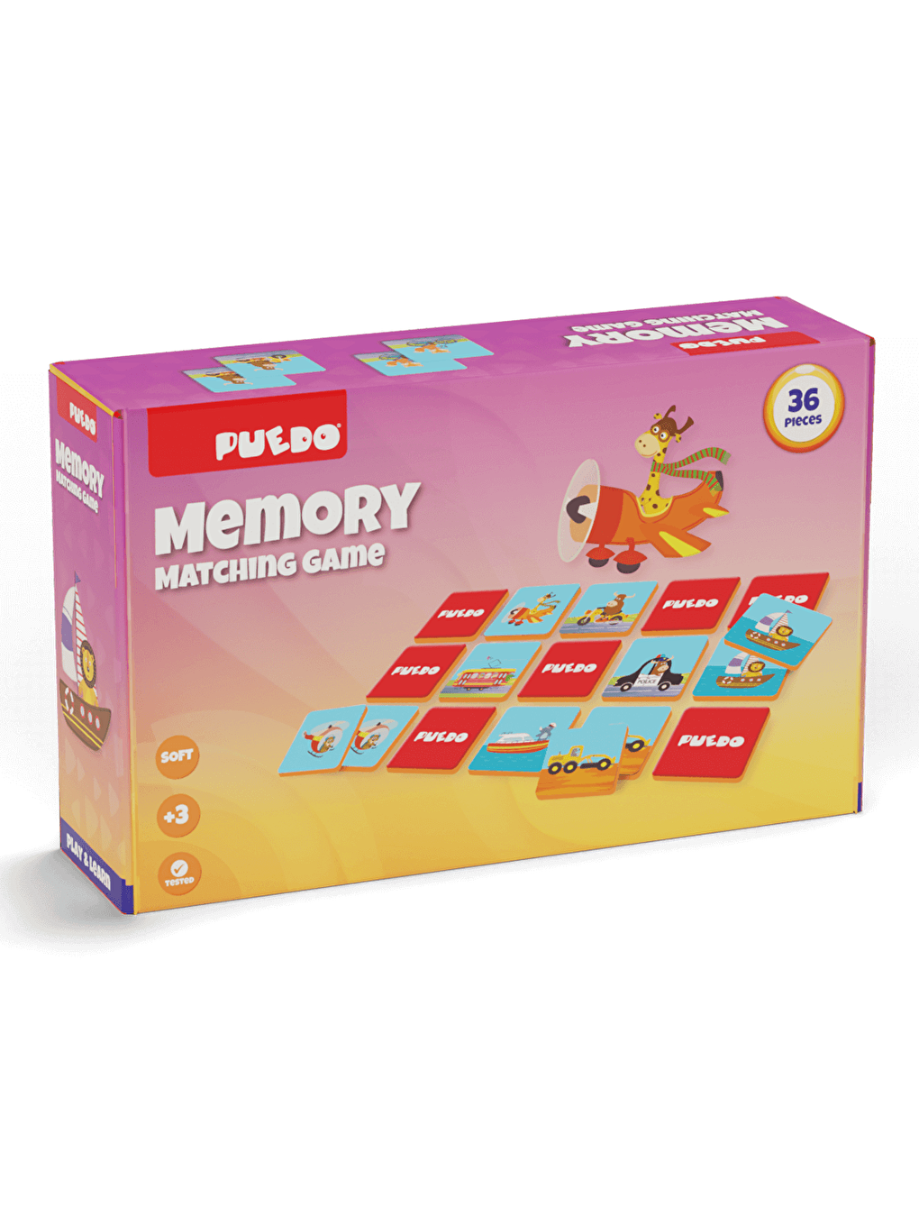 Puedo Karışık Memory Eşleştirme Oyunu - Taşıtlar (36 Parça) - 1