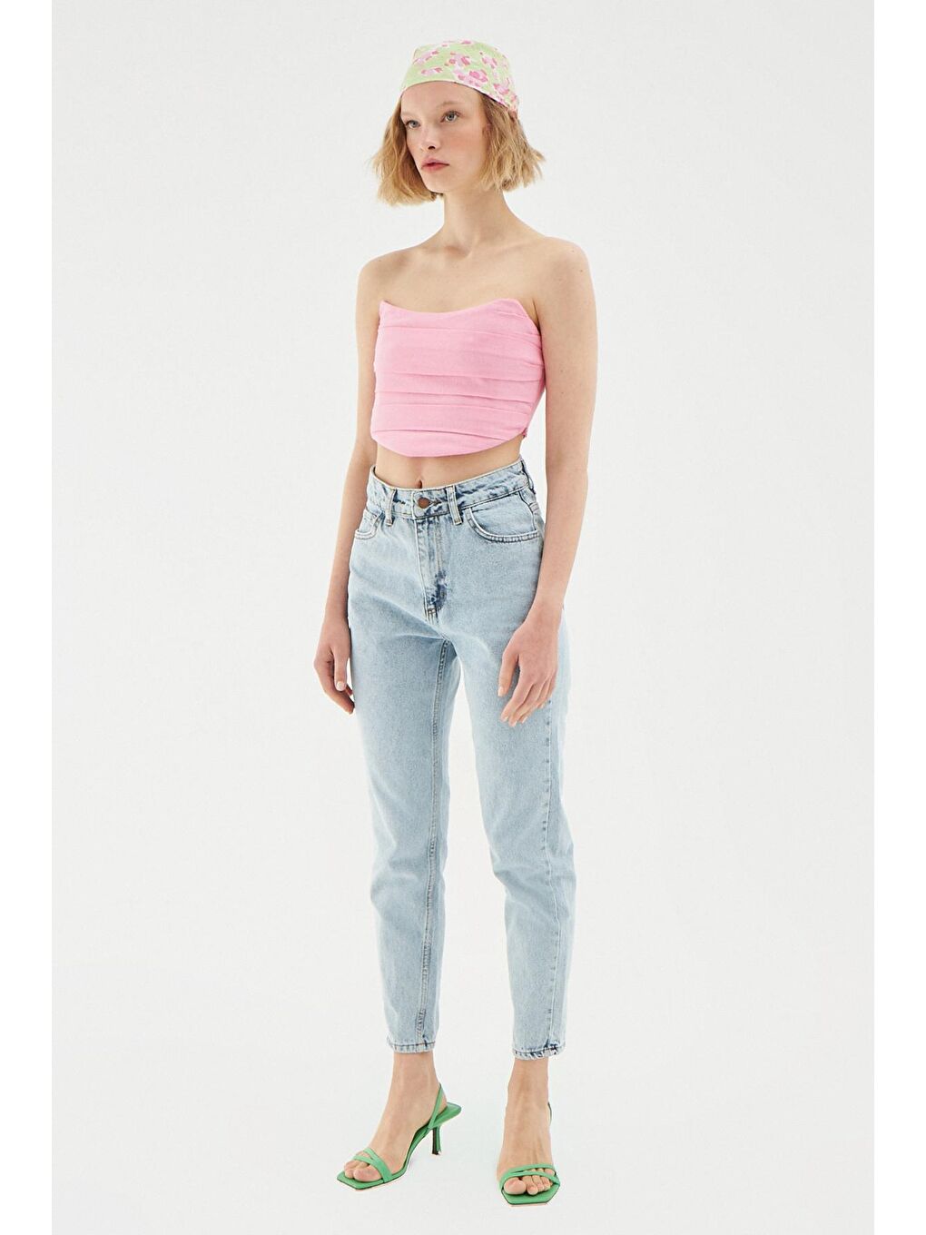 Turkuaz Mom Jean Buz Mavi-3