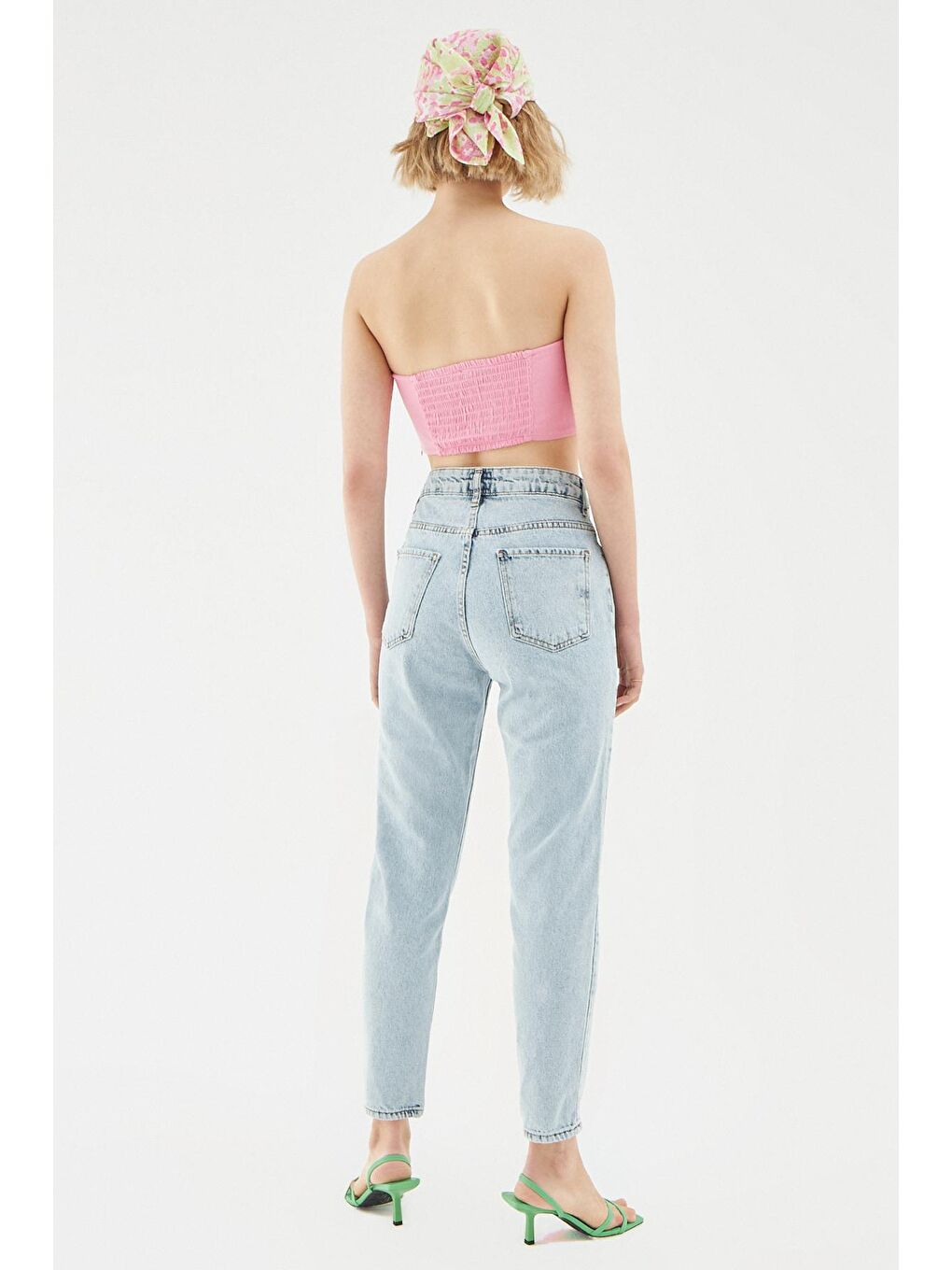 Turkuaz Mom Jean Buz Mavi-4