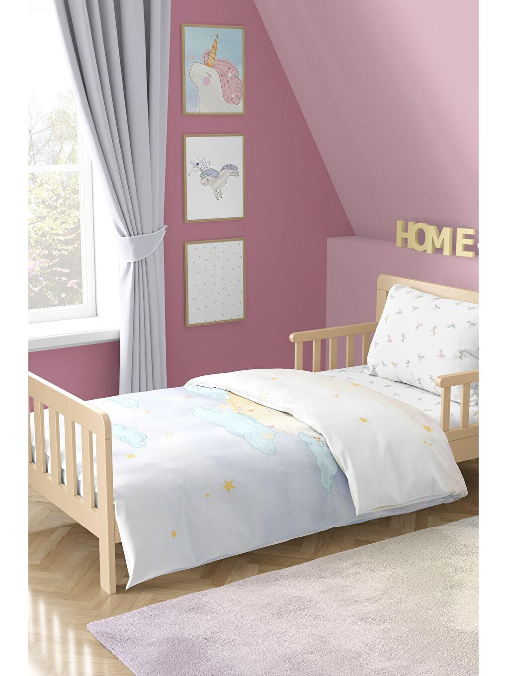 Casadora Baby Beyaz Astra 100% Pamuk, Saten Tek Kişilik Çocuk Nevresim Takımı - 6