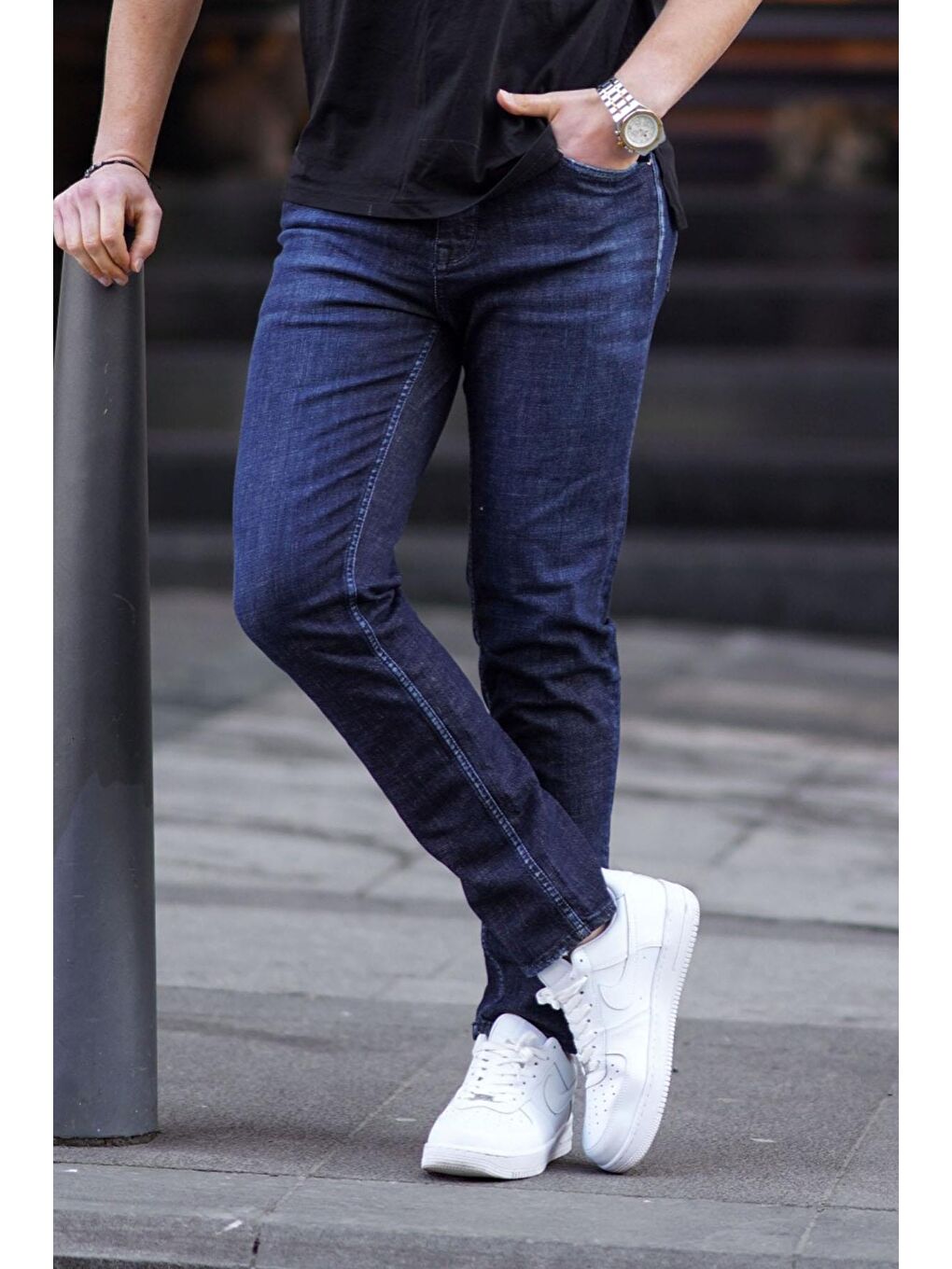 Koyu Mavi slim fit Erkek Jean 6861