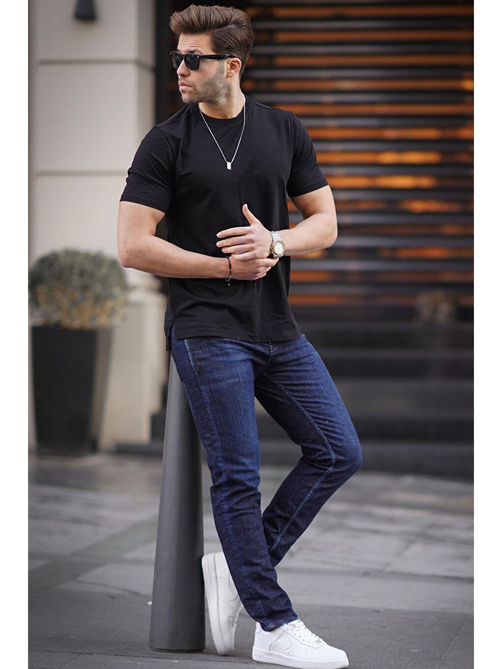 Koyu Mavi slim fit Erkek Jean 6861-7
