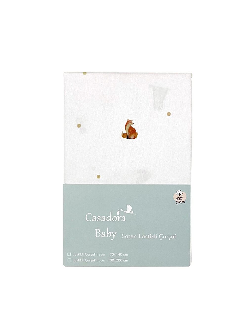 Casadora Baby Kahverengi 100% Pamuk Saten Lastikli Bebek-Çocuk Çarşafı - 100 x 200 cm