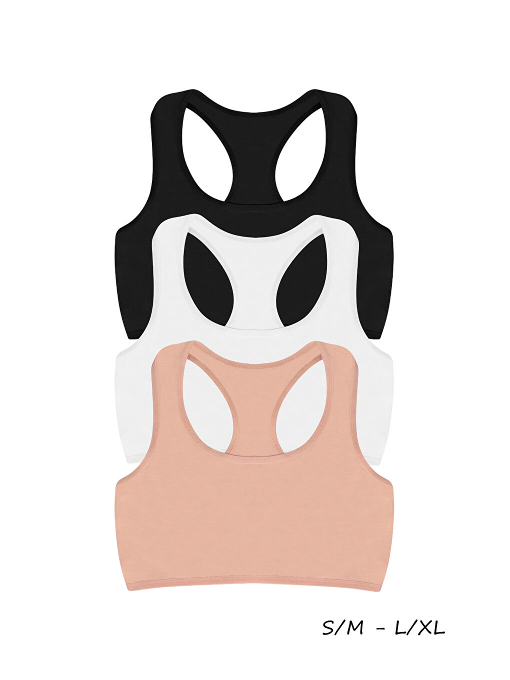 Karışık Kadın Süngersiz Bustiyer Pamuklu Rambo Kesim 3'lü Paket-1