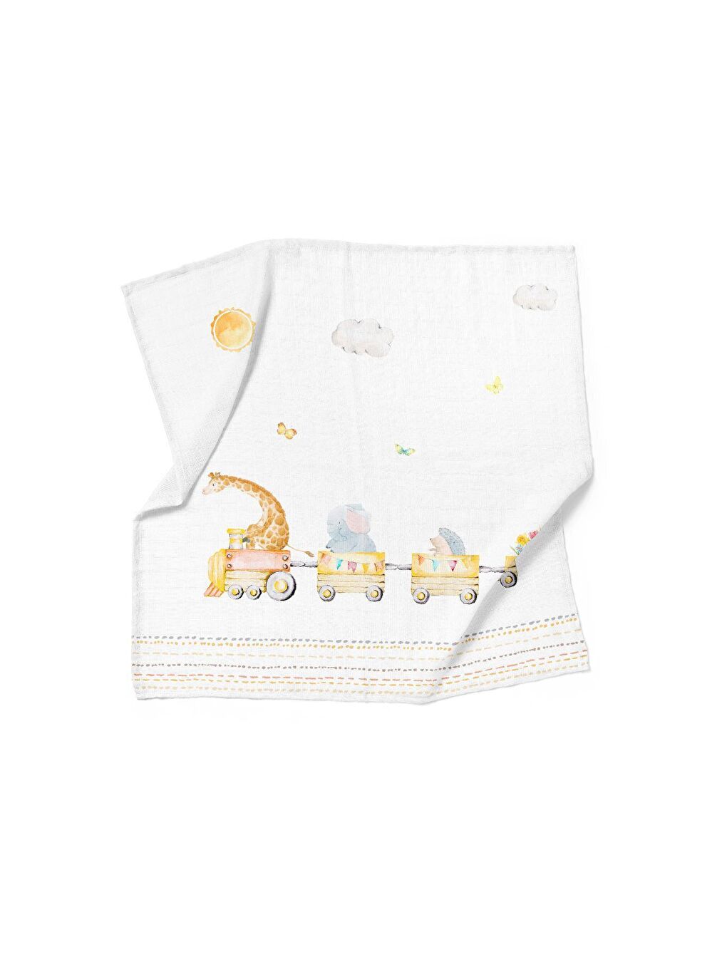 Casadora Baby Beyaz Loco Voyage %100 Pamuk  Müslin Örtü Seti - (70x70 cm 3'lü) - 1