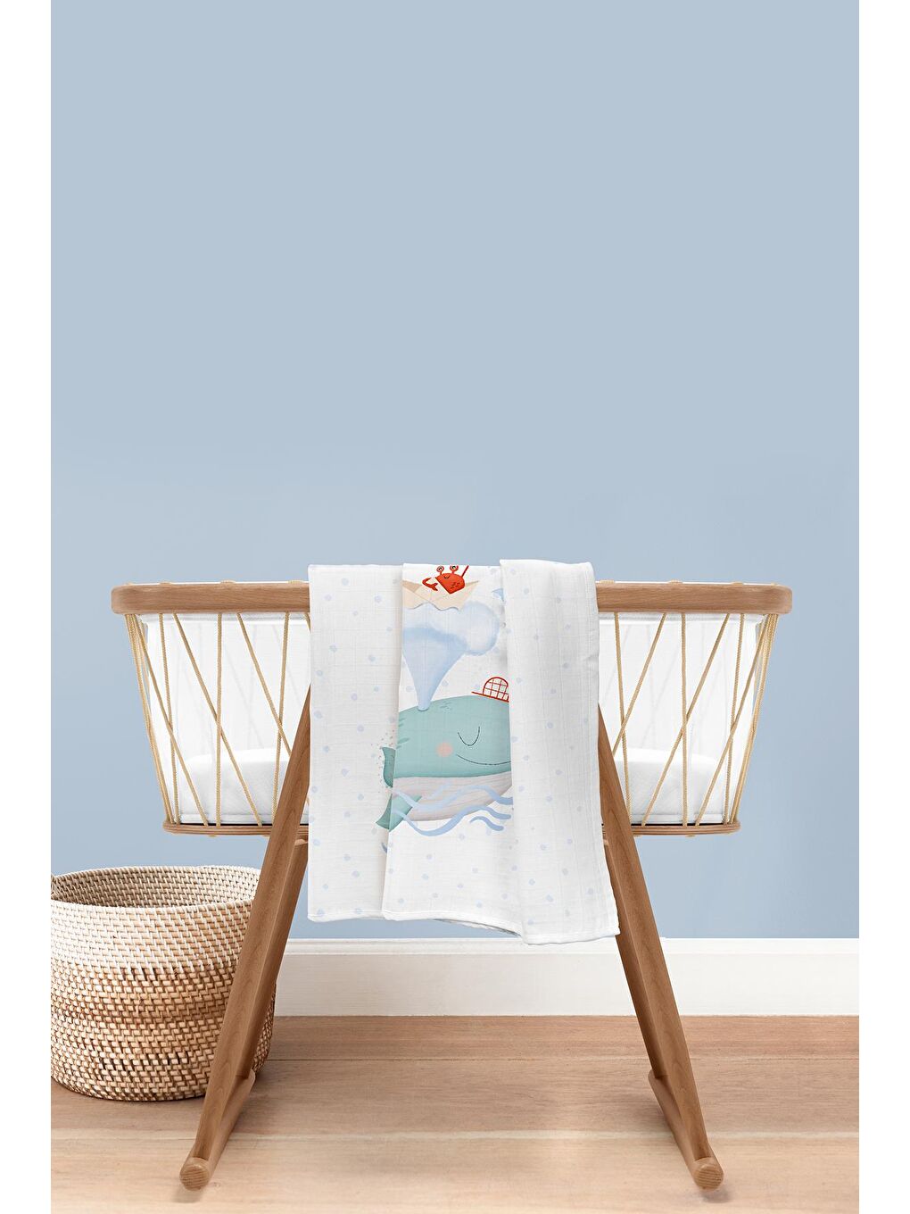 Beyaz Boubou 100% Pamuk Müslin Örtü Seti-2