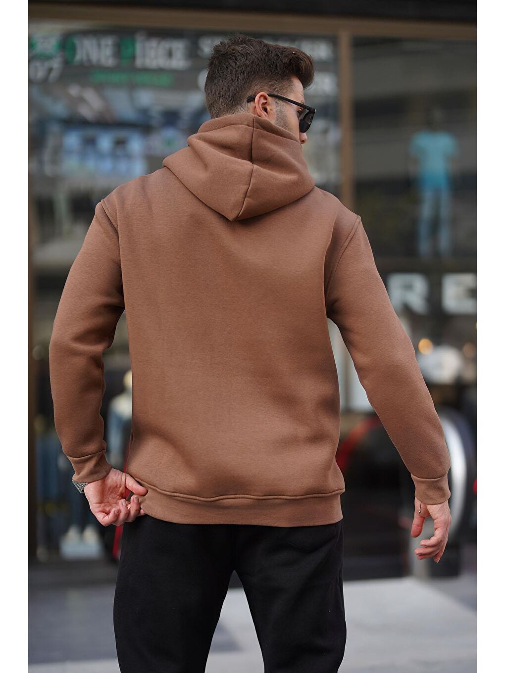 Madmext Kahverengi  Kapüşonlu Düğme Detaylı Sweatshirt 6150 - 2