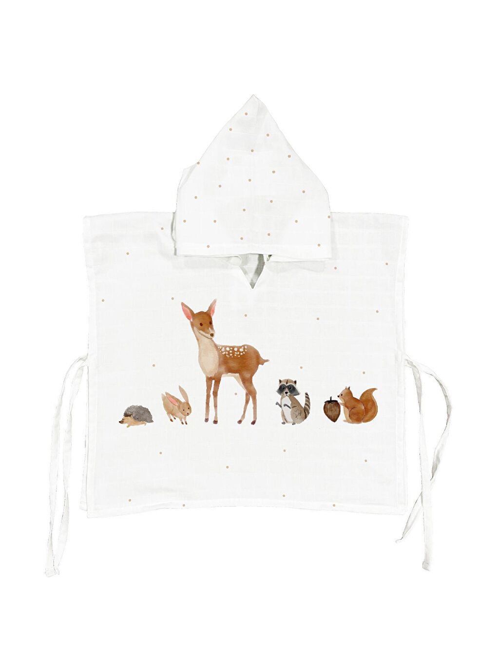 Beyaz Forest Amigos %100 Pamuk Müslin Panço