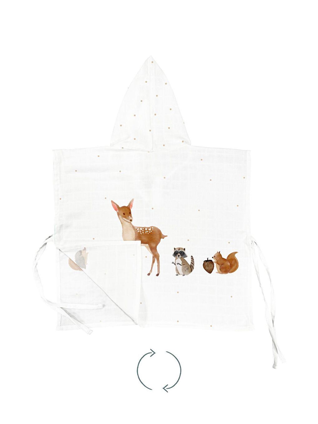 Beyaz Forest Amigos %100 Pamuk Müslin Panço-1