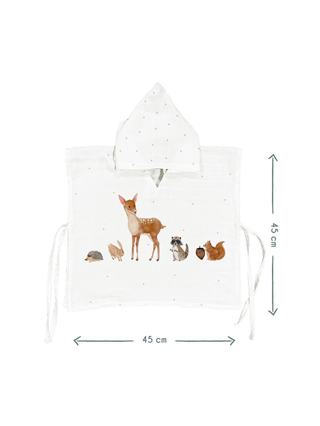 Beyaz Forest Amigos %100 Pamuk Müslin Panço-2