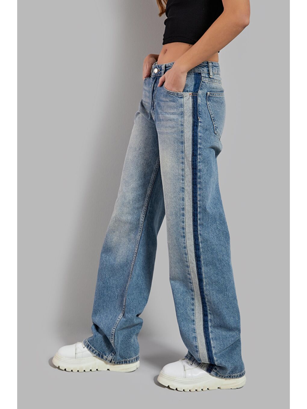 Mavi Kadın Jean Rengi 2S584 Straight Fit %100 Pamuk Yandan Şeritli Denim