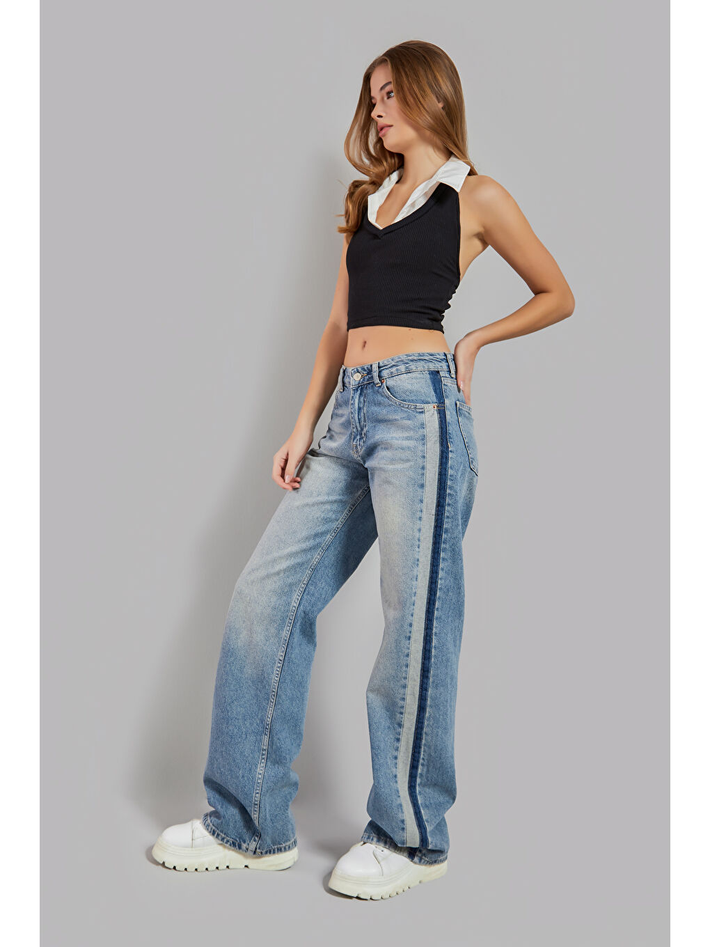 Mavi Kadın Jean Rengi 2S584 Straight Fit %100 Pamuk Yandan Şeritli Denim-1