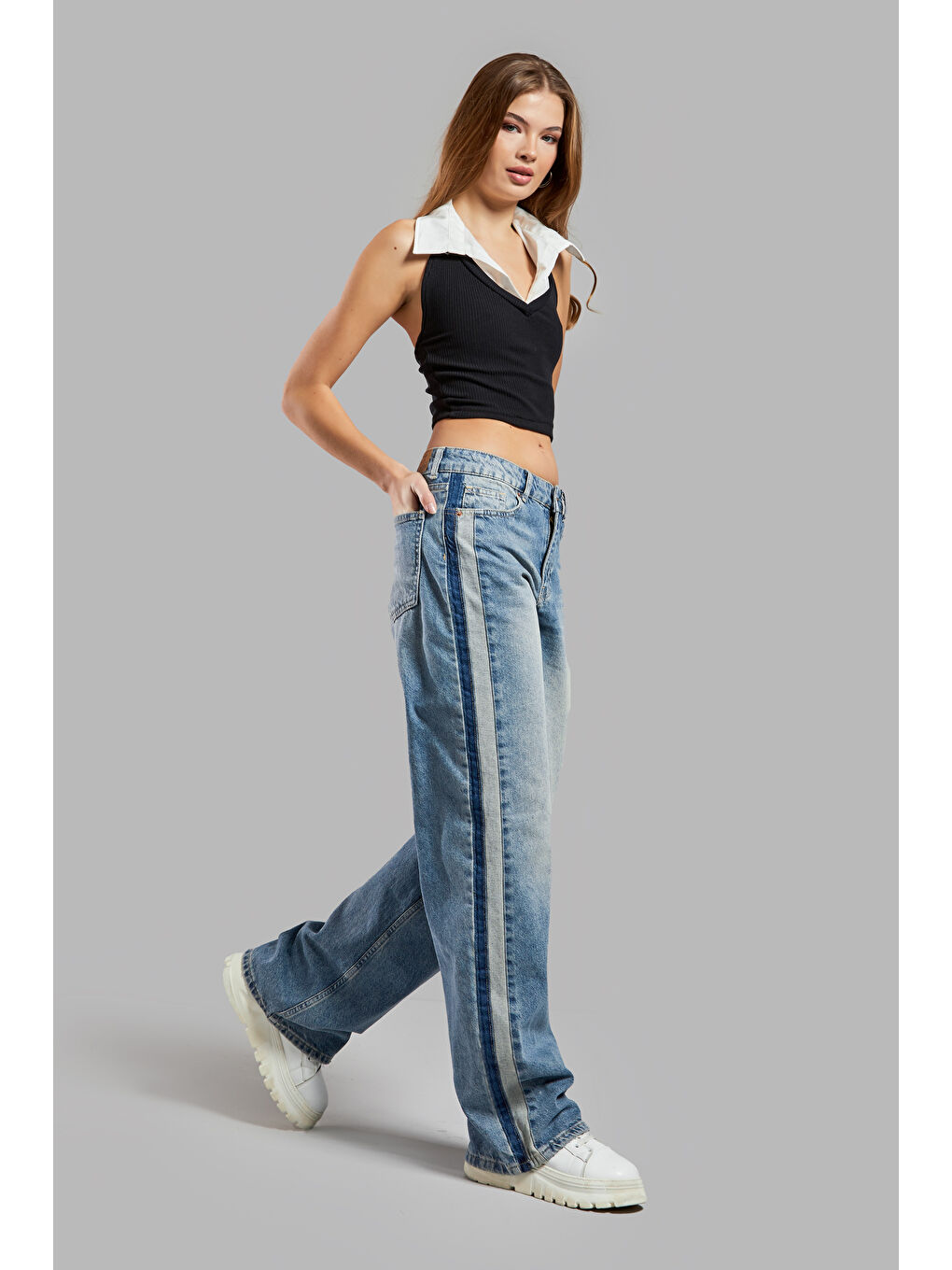 Mavi Kadın Jean Rengi 2S584 Straight Fit %100 Pamuk Yandan Şeritli Denim-3