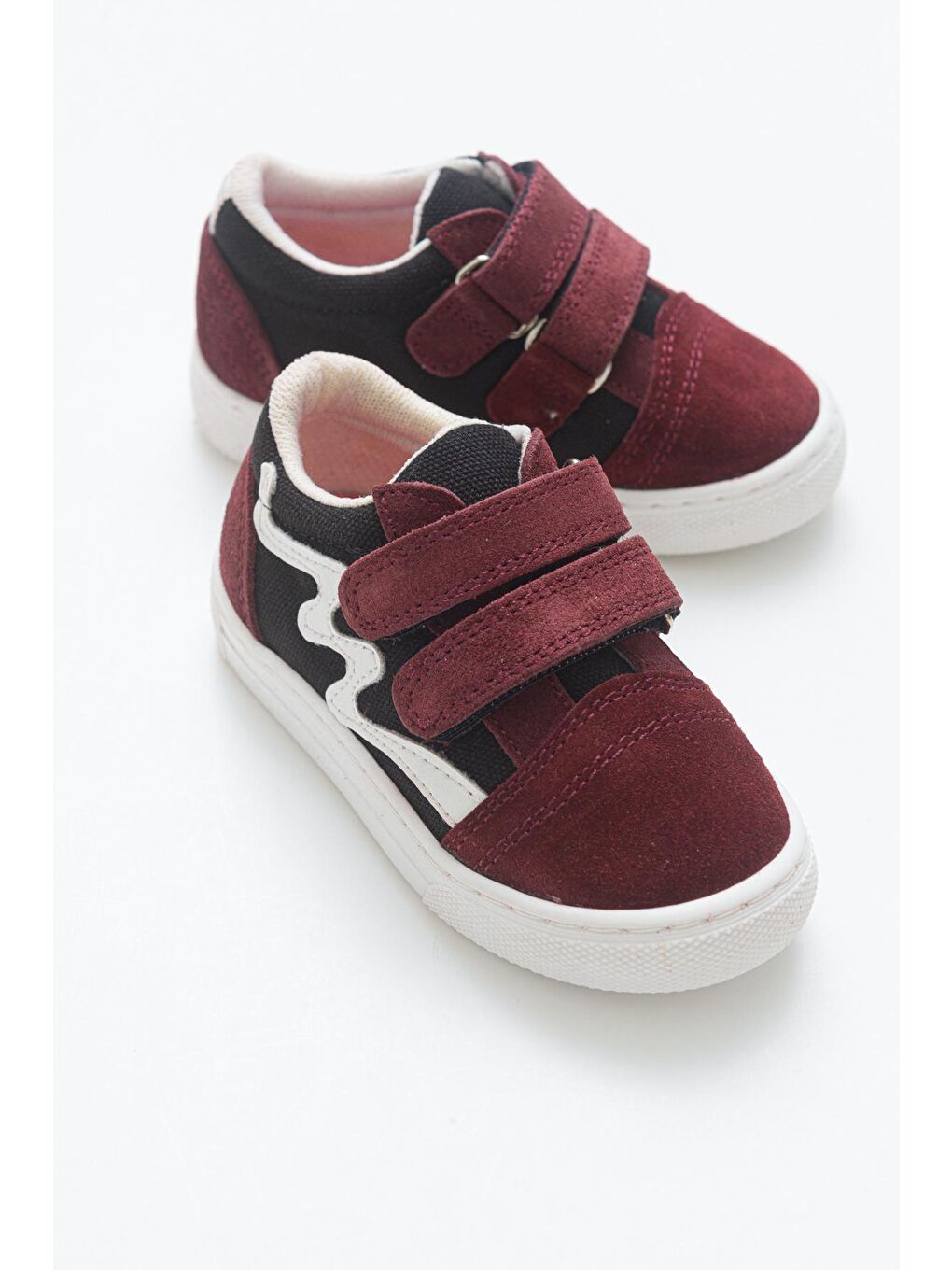 Erkek Çocuk Bordo Deri Ortopedik Destekli Sneaker Ayakkabı-1