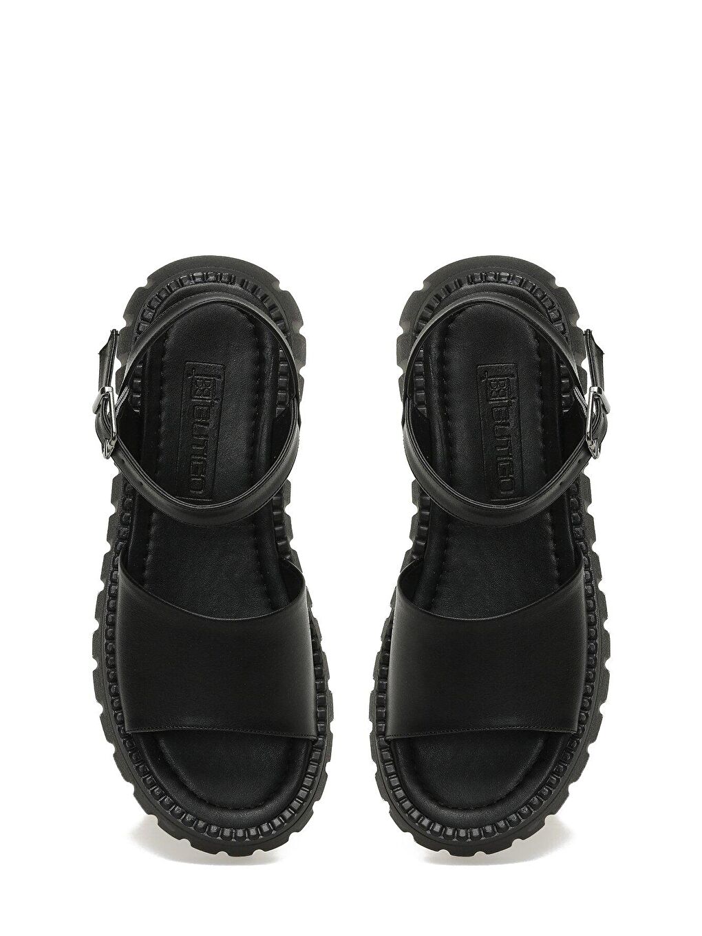 FRENCY 3FX Siyah Kadın Kalın Taban Sandalet-3