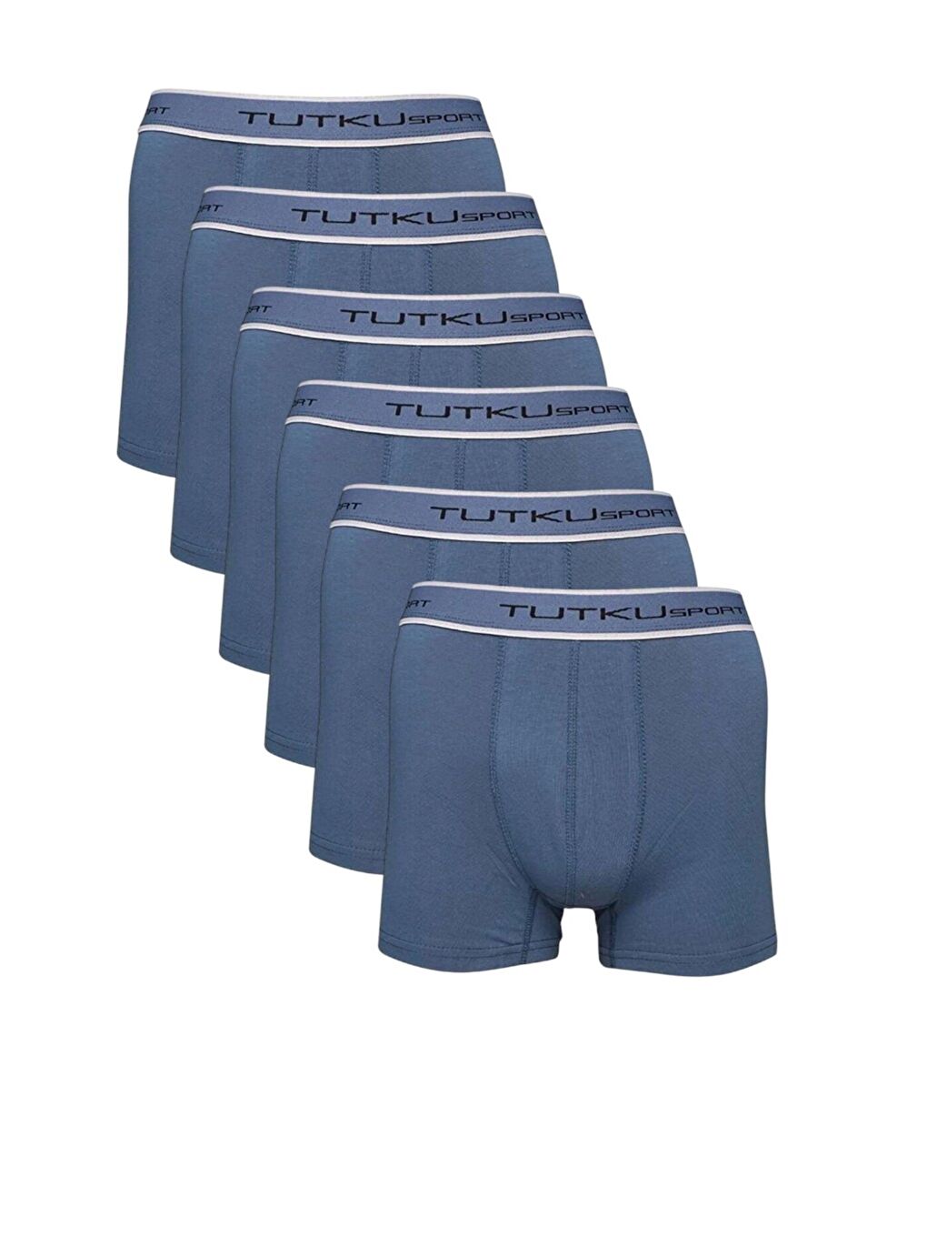 Tutku 6'lı Erkek Mavi Pamuklu Esnek Kaliteli Boxer