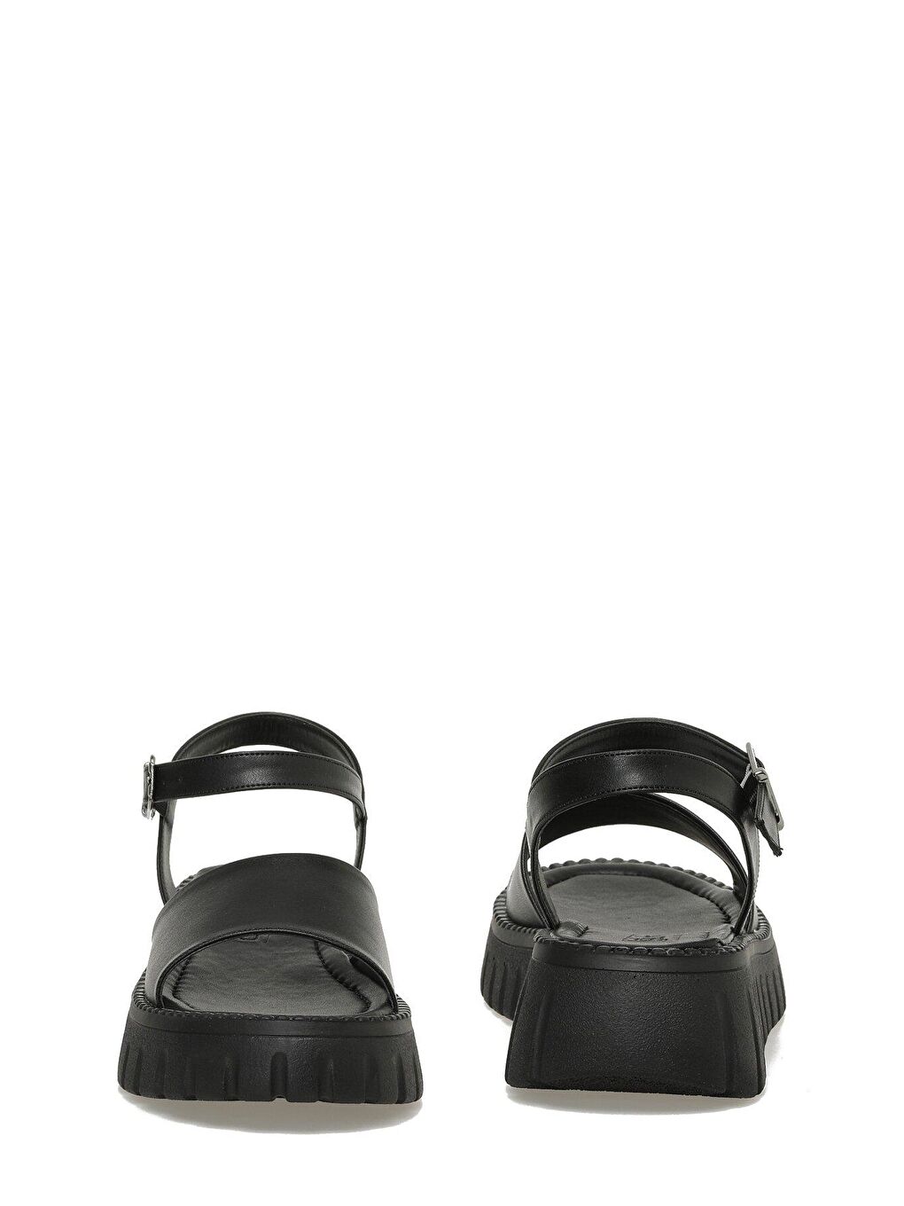 FRENCY 3FX Siyah Kadın Kalın Taban Sandalet-4