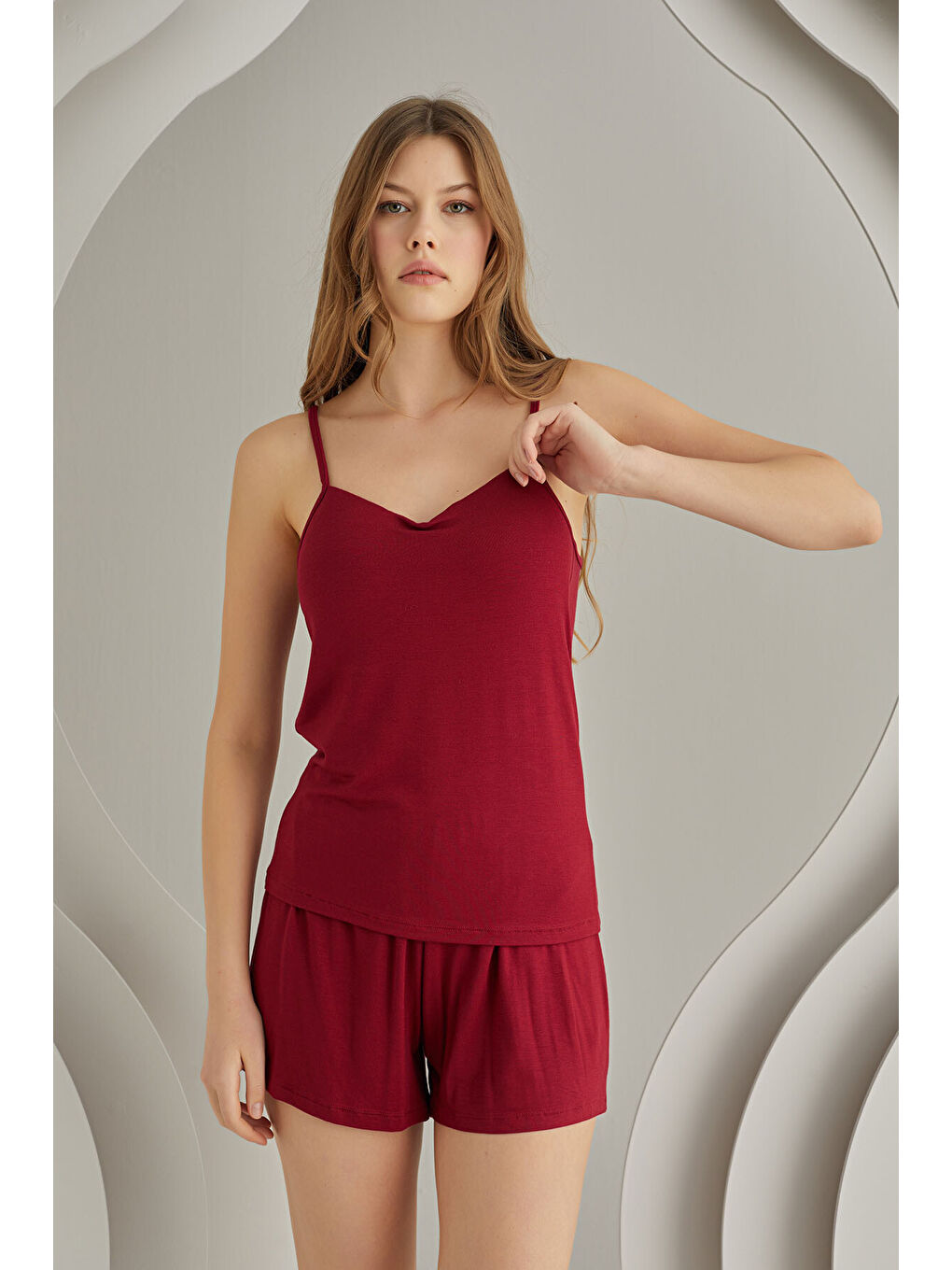 Bordo Weekend Bra Form Şort Takım-2