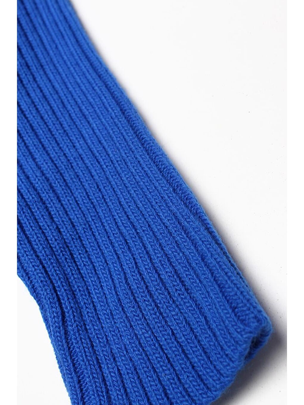 Mavi Saks Önü Açık T-Kol Triko Hırka-5