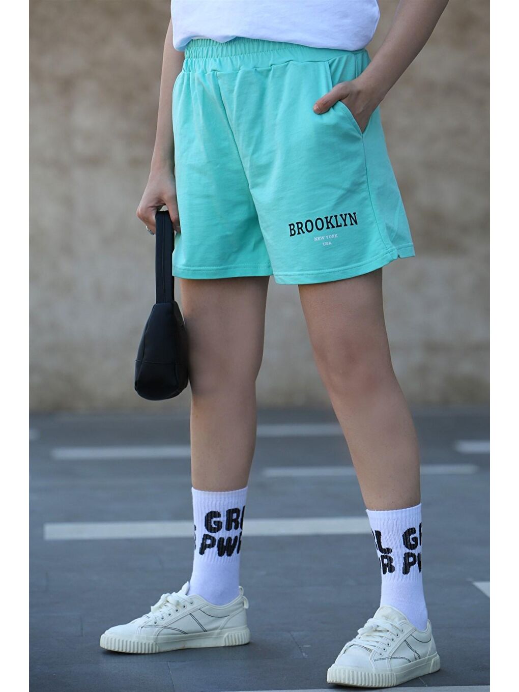 Mint Yeşili Baskılı Şort Mg1108-1
