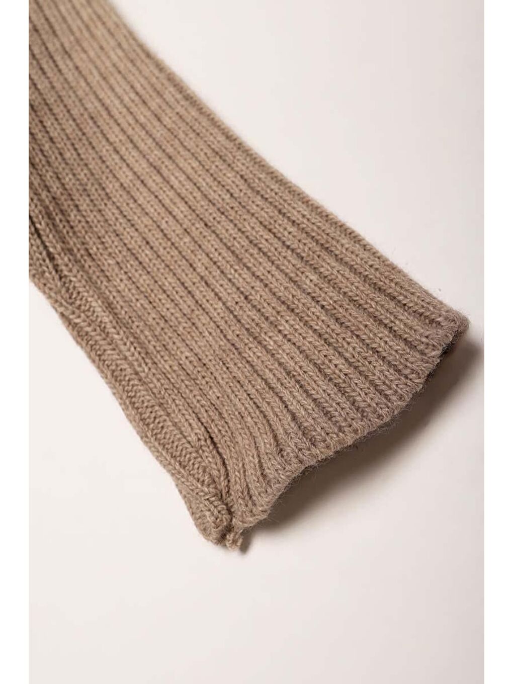 Bej Önü Açık T-Kol Triko Hırka-6