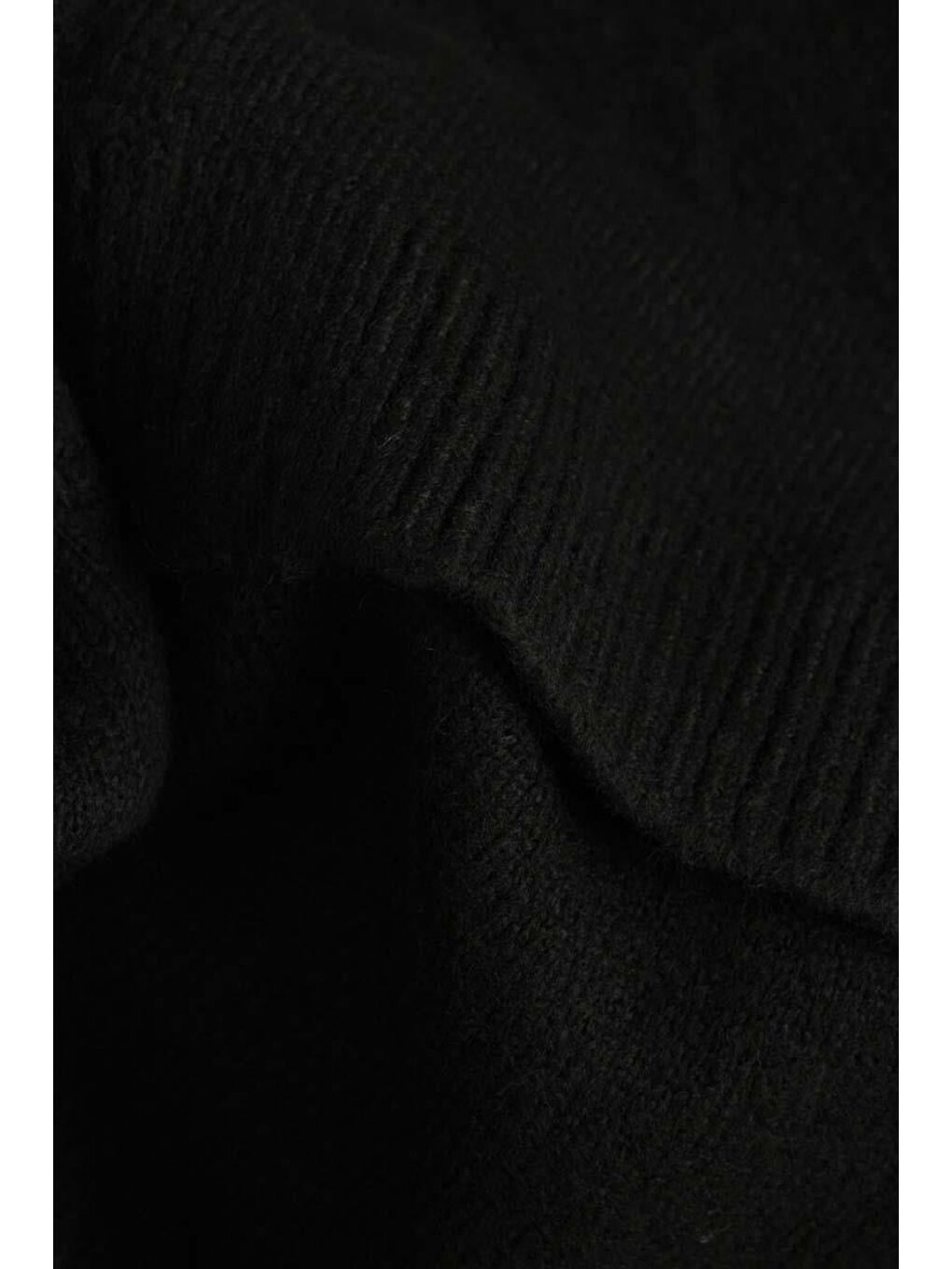 Siyah Kuşaklı Kapüşonlu Triko Hırka-6