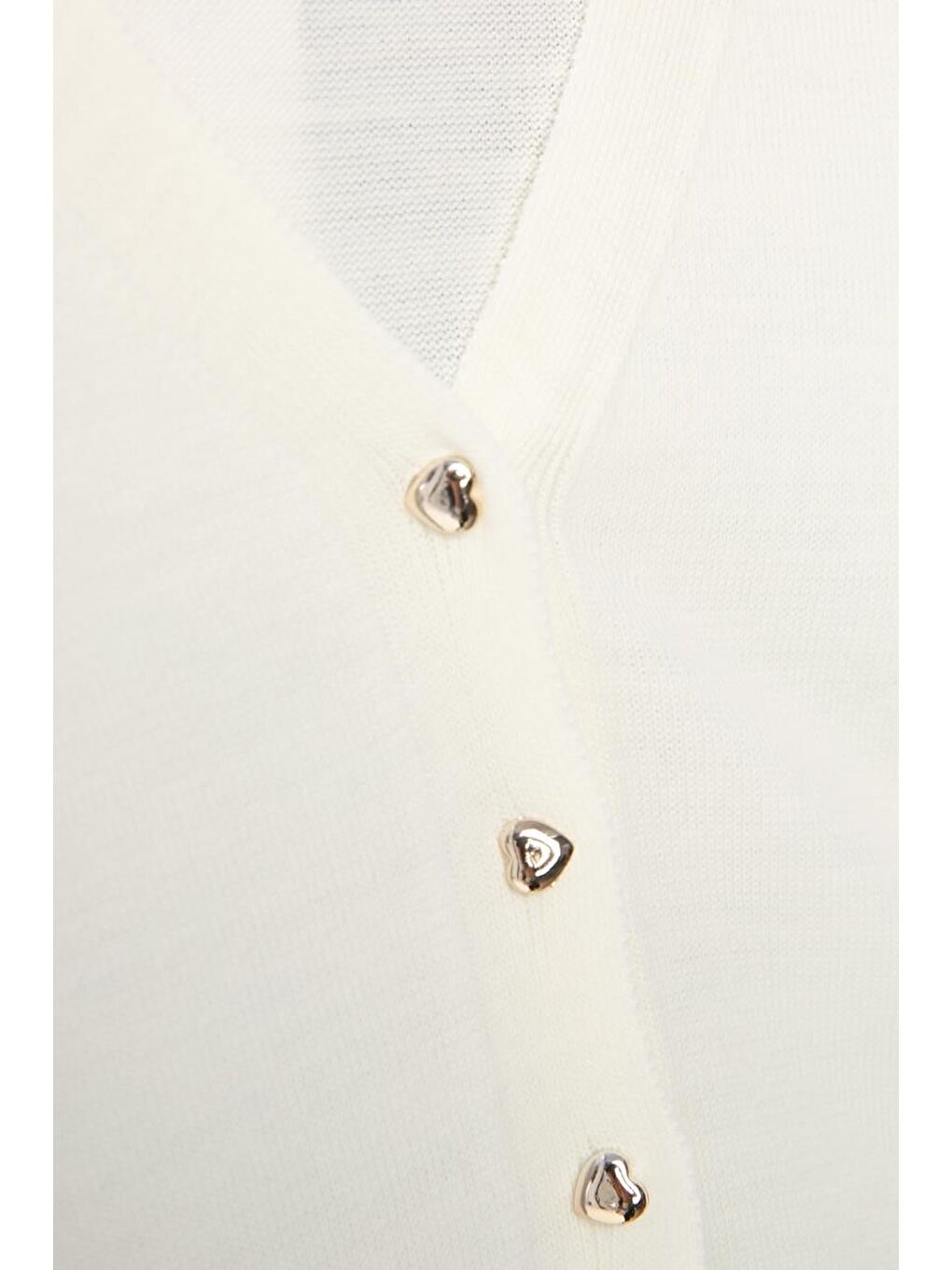 Ekru V Yaka Kısa Triko Hırka-4