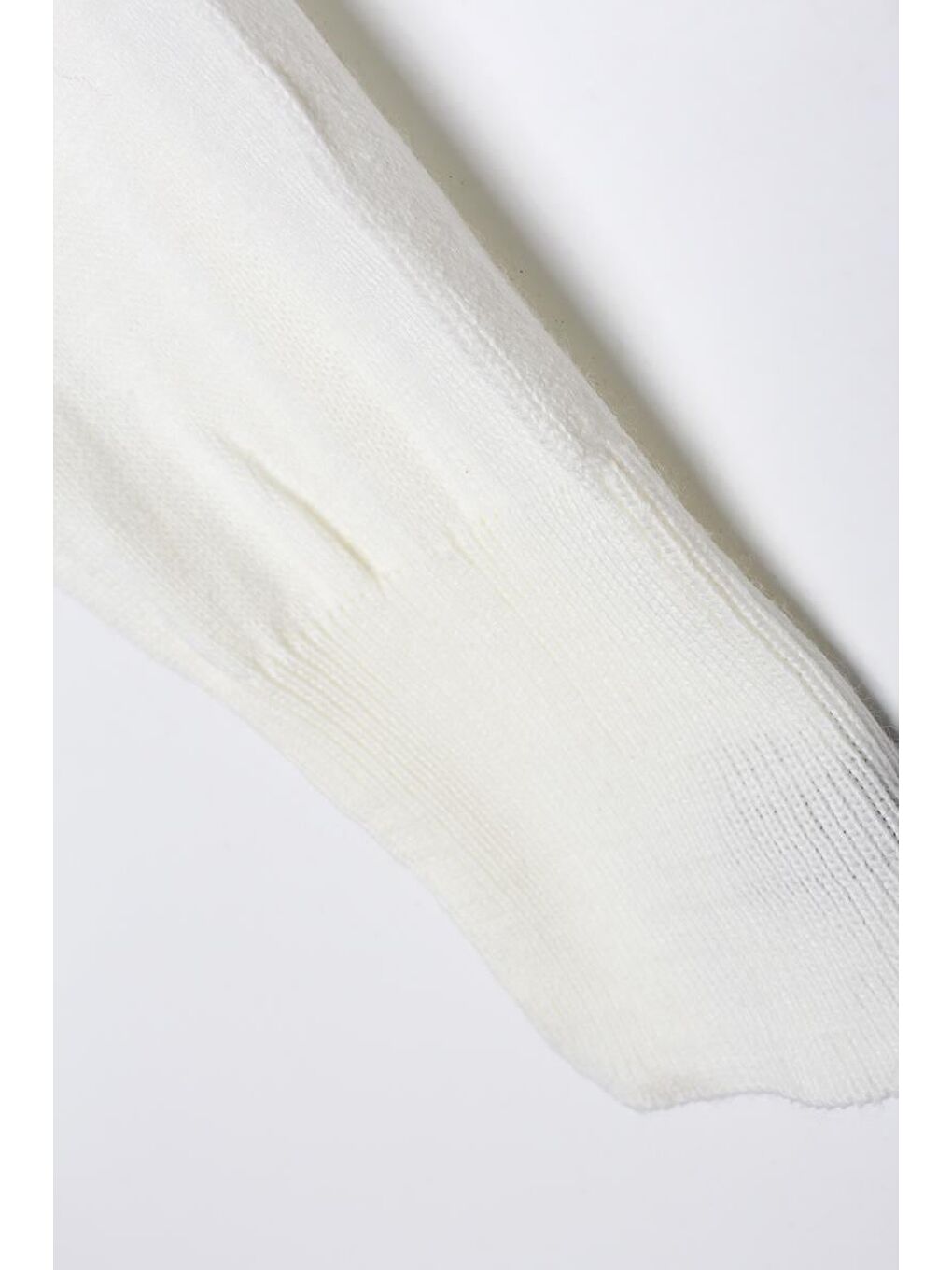 Ekru V Yaka Kısa Triko Hırka-5