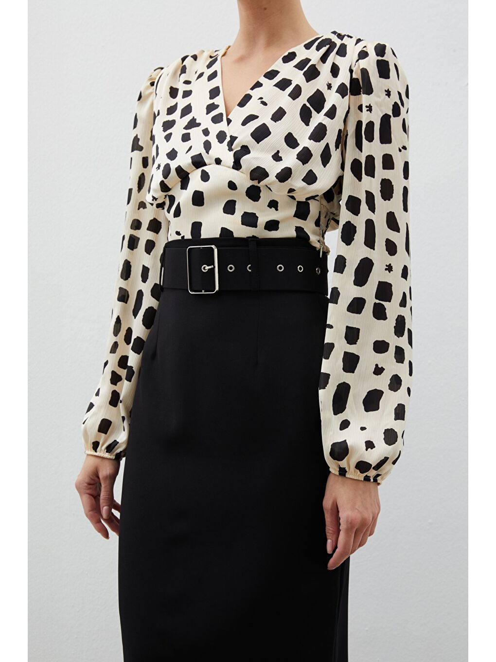 Kemerli Kalem Etek - Siyah-3