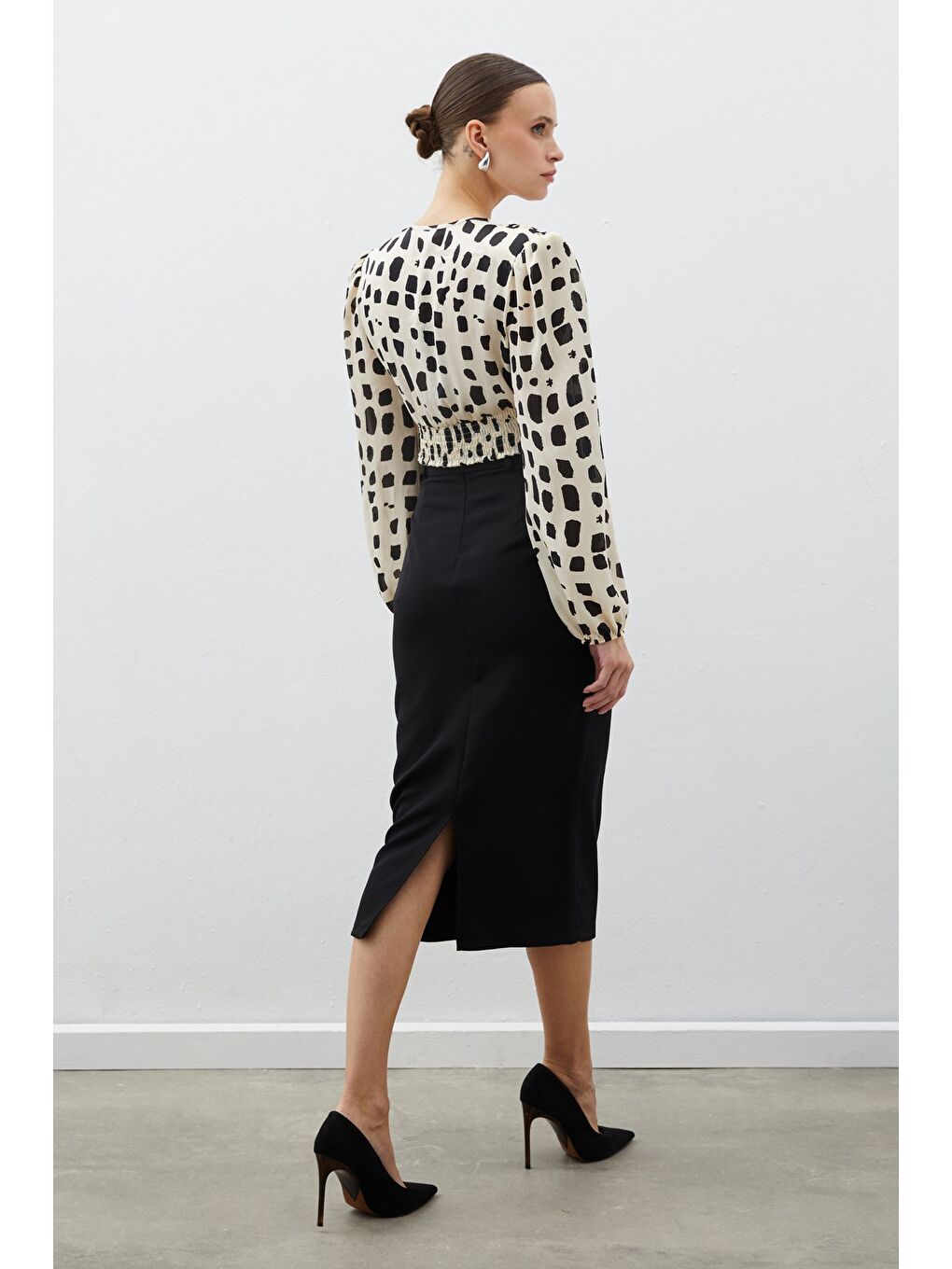 Kemerli Kalem Etek - Siyah-5