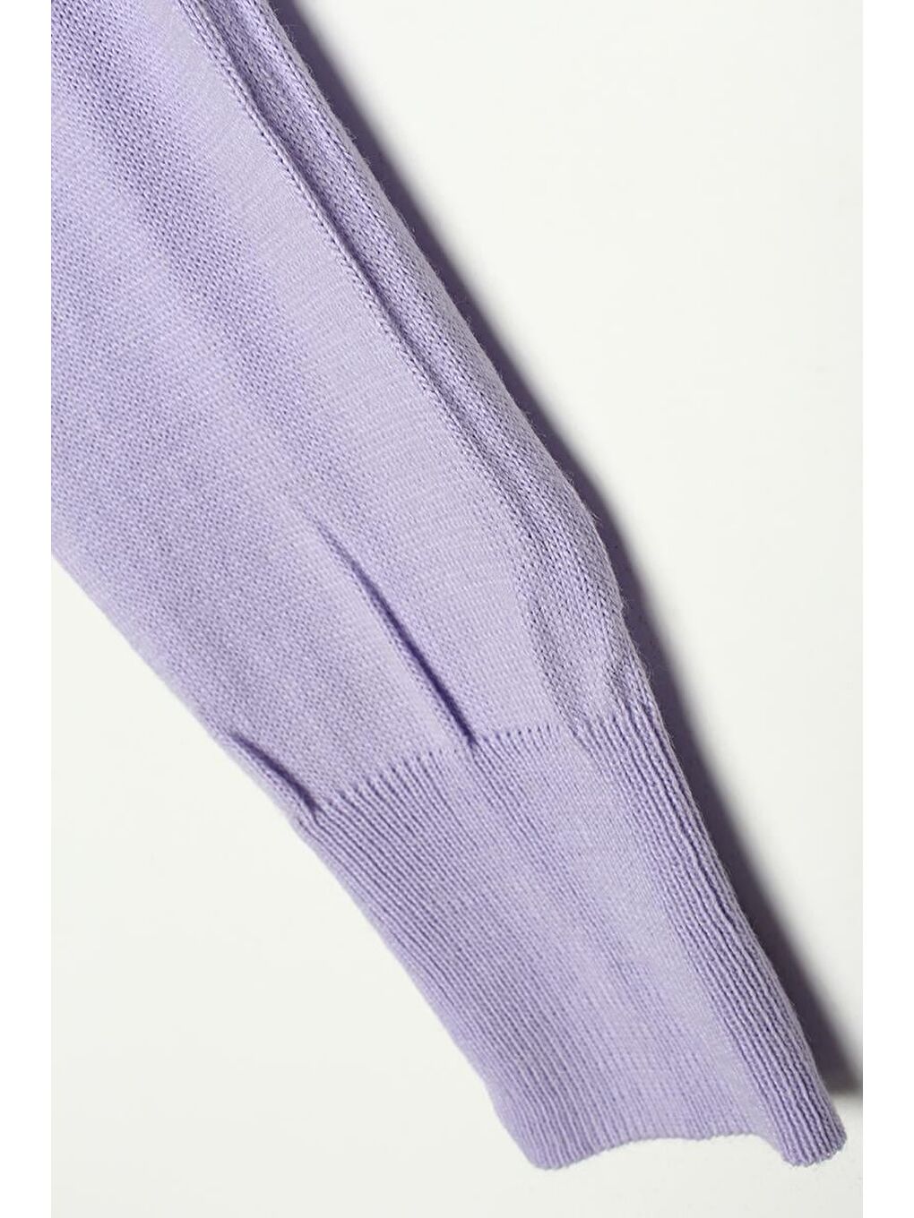 Açık Lila V Yaka Kısa Triko Hırka-5