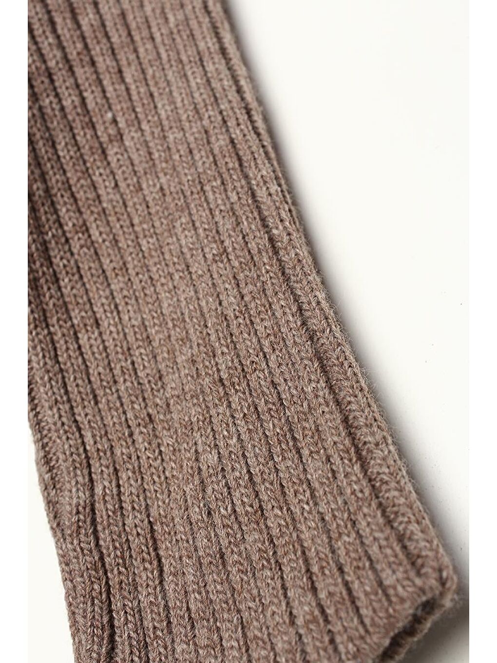 Bej Vizon Önü Açık T-Kol Triko Hırka-5