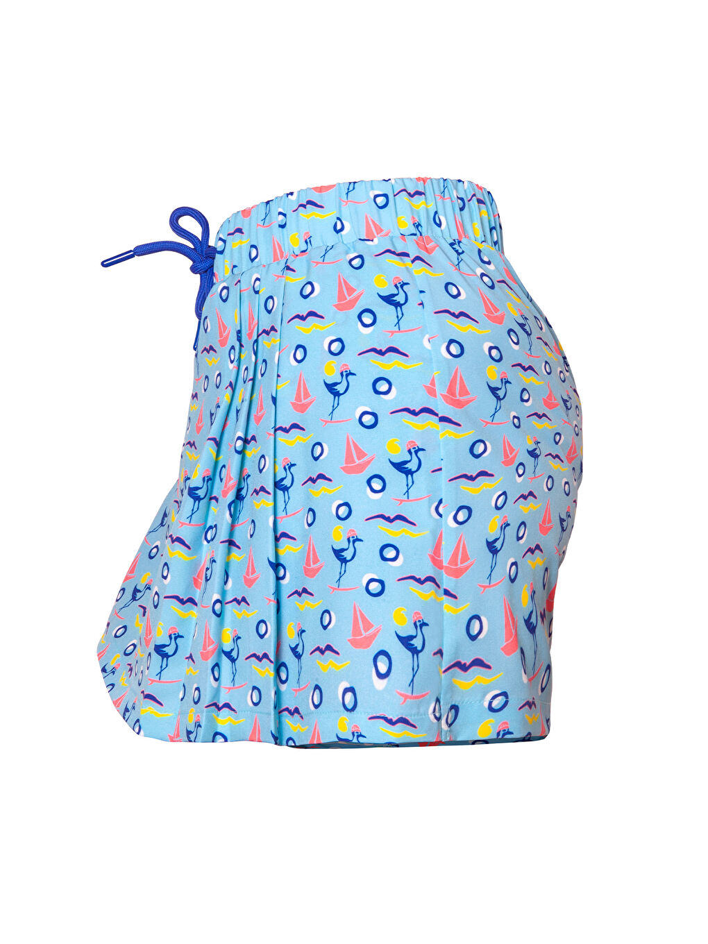 Karışık Gemici Martı Kadın Şort Etek – Bağcıklı Bel, Deniz Temalı Yazlık Skort-1