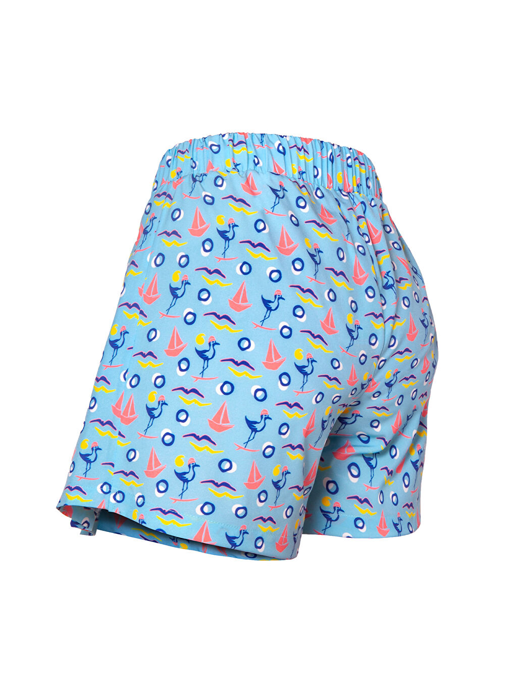 Karışık Gemici Martı Kadın Şort Etek – Bağcıklı Bel, Deniz Temalı Yazlık Skort-2